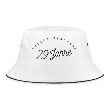 Tolles Geschenk 29 Jahre  - Bucket Hat - Weiß/Navy - Vorne