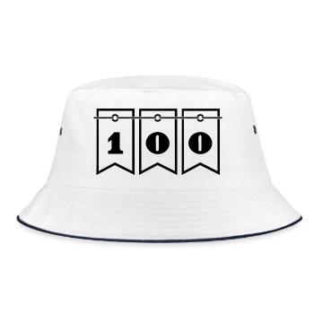 100. 100 JAHRE. 100-JÄHRIGES JUBILÄUM. 100. GEBURTSTAG - Bucket Hat - Weiß/Navy - Vorne