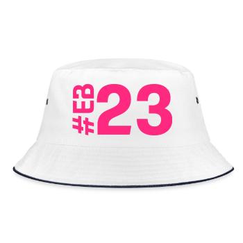 EB23-KARTON - Bucket Hat - Weiß/Navy - Vorne