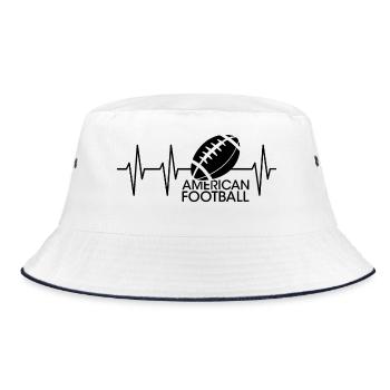 american football pulse icon heartbeat team icon - Bucket Hat - white/navy - Front