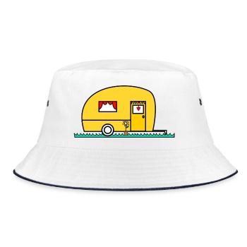 GELIEBTE. MEISTER. LEHRER. SCHULE - Bucket Hat - Weiß/Navy - Vorne