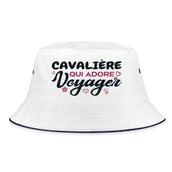 Cavalière globe-trotteuse passionnée de voyages - Bob - blanc/marine - Devant