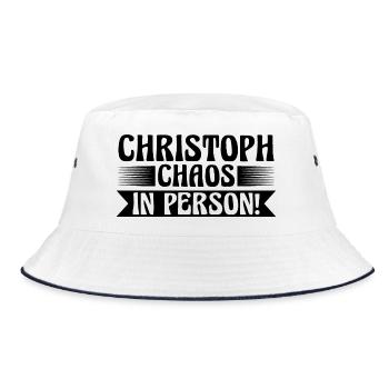 First name Chris Christoph - Bucket Hat - white/navy - Front
