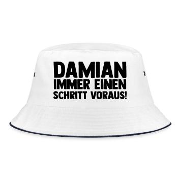 First name Damian - Bucket Hat - white/navy - Front