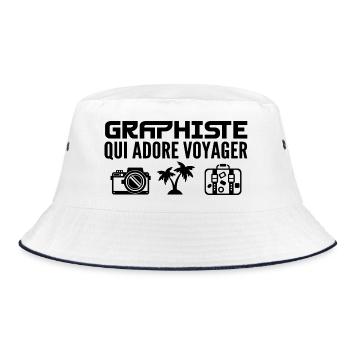 Voyageurs & Graphistes : Passion & Découverte - Bob - blanc/marine - Devant