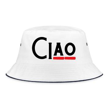 Ciao - Hey - Hello - Hi - Well? -Bye - Bucket Hat - white/navy - Front