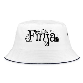 Finja Name First Name Kitten Name - Bucket Hat - white/navy - Front