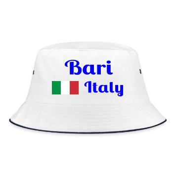 Bari Italia - Stilvolle Drucke - Bucket Hat - Weiß/Navy - Vorne