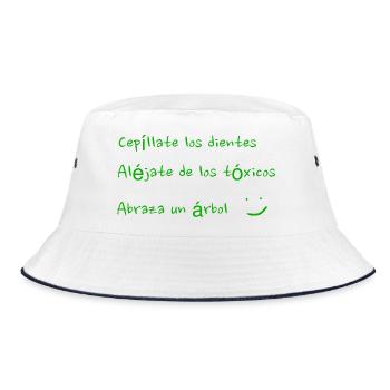 Zitate für Naturliebhaber und Humor. - Bucket Hat - Weiß/Navy - Vorne