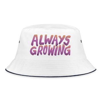 Always Growing – Retro Typography - Bucket Hat - white/navy - Front