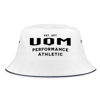 UQM Athletic-Performance Sportbekleidung - Bucket Hat - Weiß/Navy - Vorne