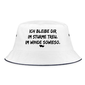 Loyalty Saying Love Dog & Human - Bucket Hat - white/navy - Front