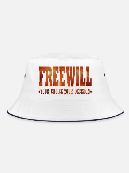 FreeWill - Bucket Hat - white/navy - Front