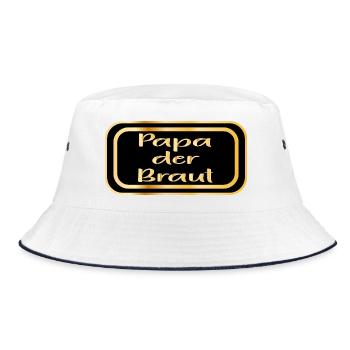 HEIRATEN HOCHZEIT - PAPA DER BRAUT - Bucket Hat - Weiß/Navy - Vorne