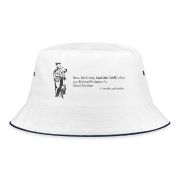 The Good Mother of Marseille Notre Dame de la Garde - Bucket Hat - white/navy - Front