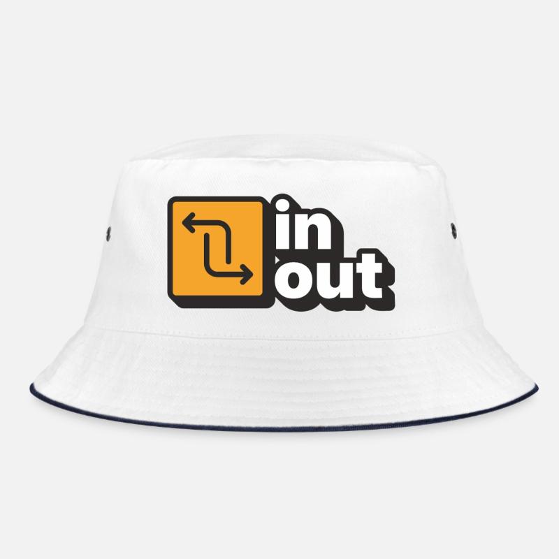 Rein aus - Bucket Hat - Weiß/Navy