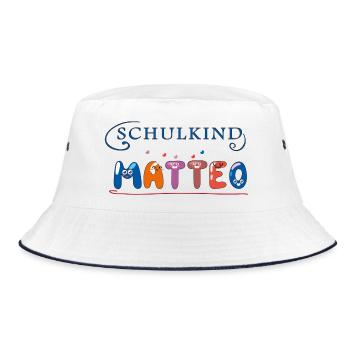 Schoolchild Matteo - Bucket Hat - white/navy - Front