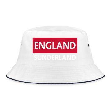 England City Skyline mit Linseneffekt - Bucket Hat - Weiß/Navy - Vorne