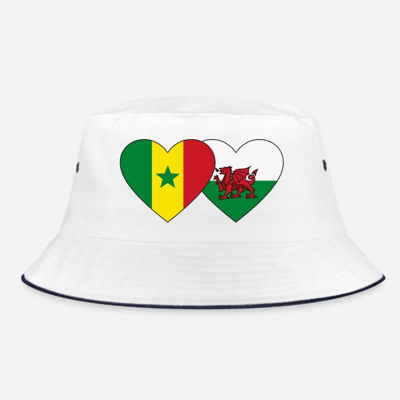 Sénégal Pays de Galles Drapeau Mains Coeur Forme Bob