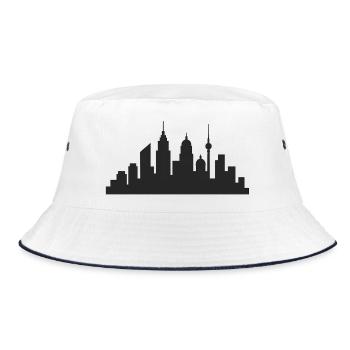 Night City Skyline Skyline - Bucket Hat - white/navy - Front