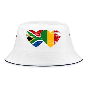 South Africa Mali Flag Heart Used - Bucket Hat - white/navy - Front