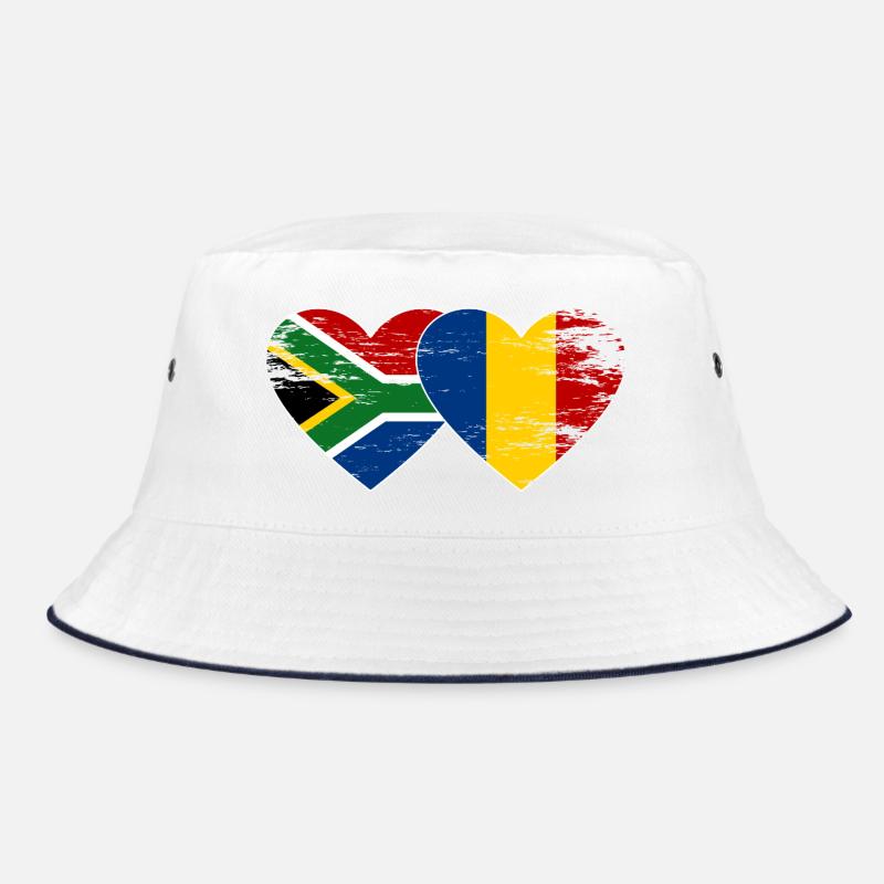 Afrique du Sud Roumanie Drapeaux Cœur Bob