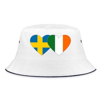 Suède Irlande Drapeau Coeur - Bob - blanc/marine - Devant
