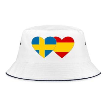 Suède Espagne Drapeau Coeur - Bob - blanc/marine - Devant