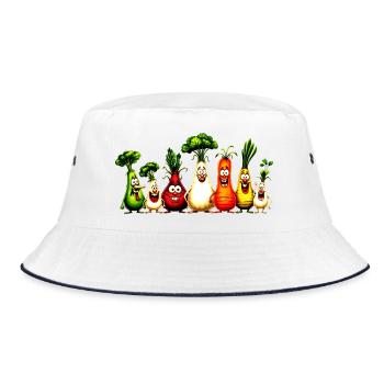 Gemüse - Bucket Hat - Weiß/Navy - Vorne