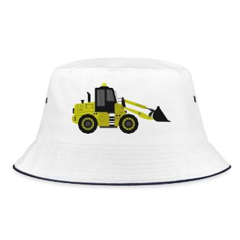 Bagger - Bucket Hat - Weiß/Navy - Vorne