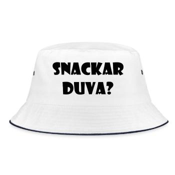 Talking Duva – Gothenburg humor - Bucket Hat - white/navy - Front
