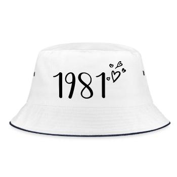 1981 - Bucket Hat - Weiß/Navy - Vorne
