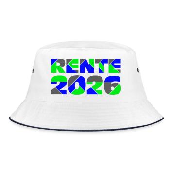 Rente 2026 - Bucket Hat - Weiß/Navy - Vorne