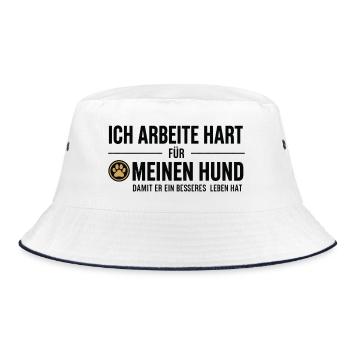 Hard work for my dog - Bucket Hat - white/navy - Front