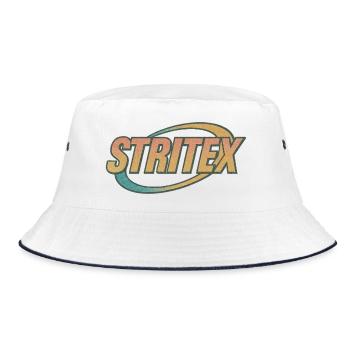 Stritex Retro Orbit Logo - Bucket Hat - Weiß/Navy - Vorne