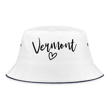 Vermont Heart Women's Love Vermont - Bucket Hat - white/navy - Front