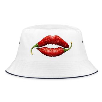 chilli - Bucket Hat - white/navy - Front
