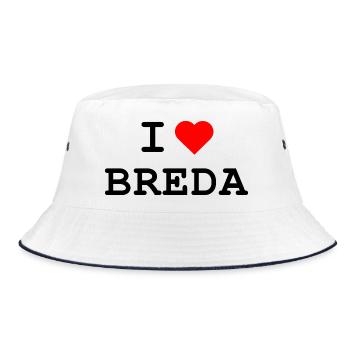 I love Breda - Ich liebe Breda - Bucket Hat - Weiß/Navy - Vorne