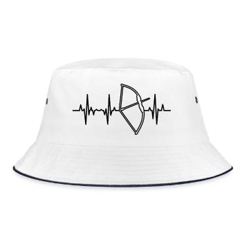 Bow and arrow heartbeat - Bucket Hat - white/navy - Front
