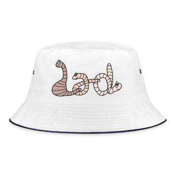 Dad as an earthworm lettering - Bucket Hat - white/navy - Front