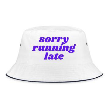 sorry running late - Bucket Hat - white/navy - Front