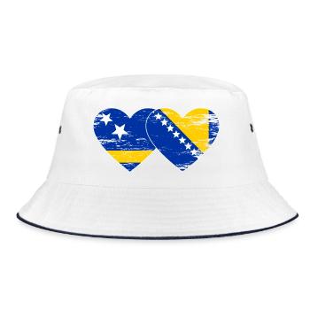 Curacao_Bosnien_Flagge_Herz_used - Bob - blanc/marine - Devant