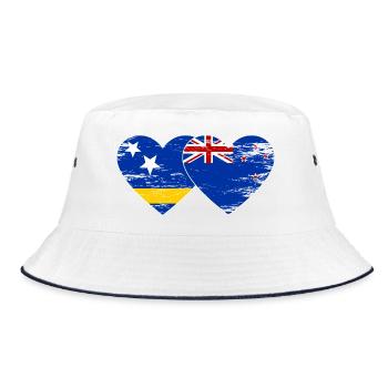 Curacao_Neuseeland_Flagge_Herz_used - Bob - blanc/marine - Devant