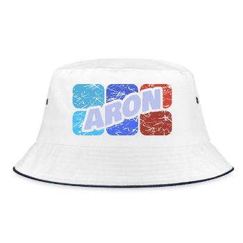 Vorname Aron - Bucket Hat - Weiß/Navy - Vorne