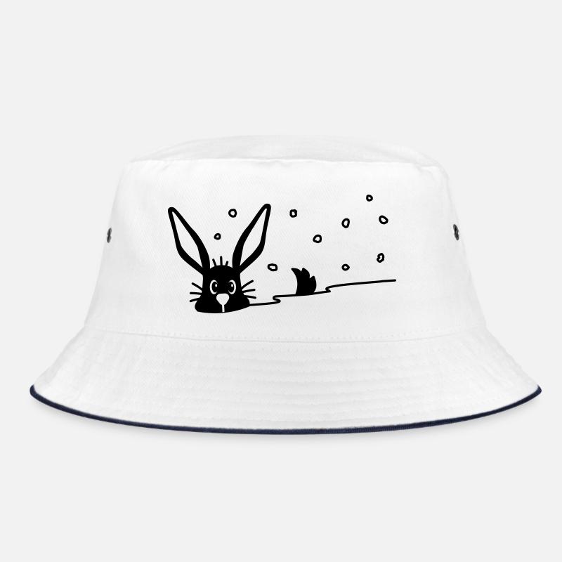 Niedlicher Hase im Schnee Bucket Hat