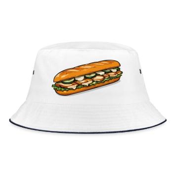 Colorful baguette sandwich - Bucket Hat - white/navy - Front