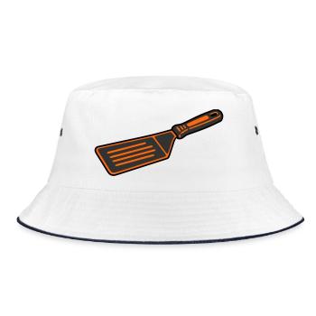 Grill Turner BBQ Spatula Grill Master Cooking - Bucket Hat - white/navy - Front