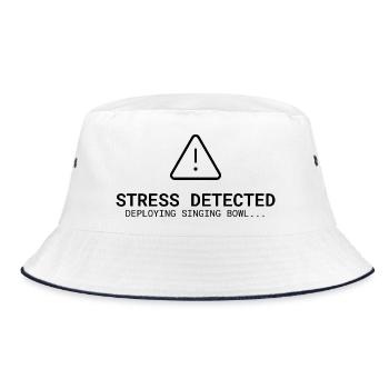 Stress Detected – Deploying Singing Bowl | Klang - Bucket Hat - Weiß/Navy - Vorne