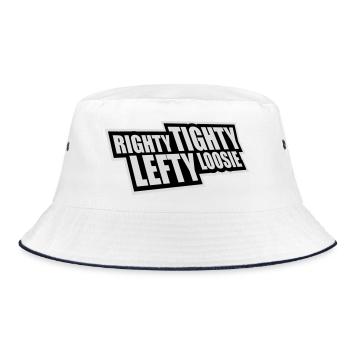 Righty Tighty Lefty Loosie Lustig Heimwerker Logo - Bucket Hat - Weiß/Navy - Vorne