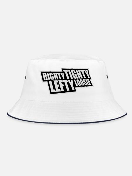 Righty Tighty Lefty Loosie Funny DIY Logo - Bucket Hat - white/navy - Front